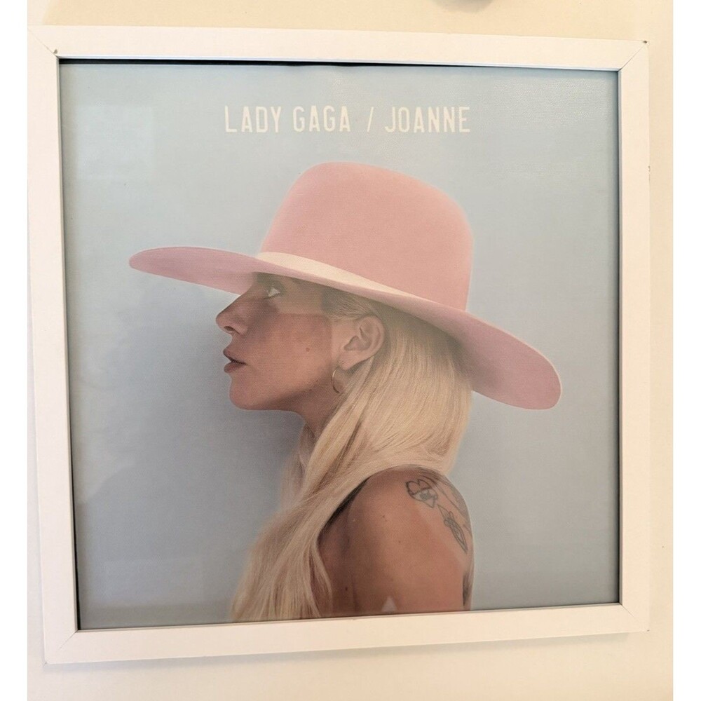 Lady Gaga Joanne Canvas Art Print White Frame 12x12 Wall Decor Square